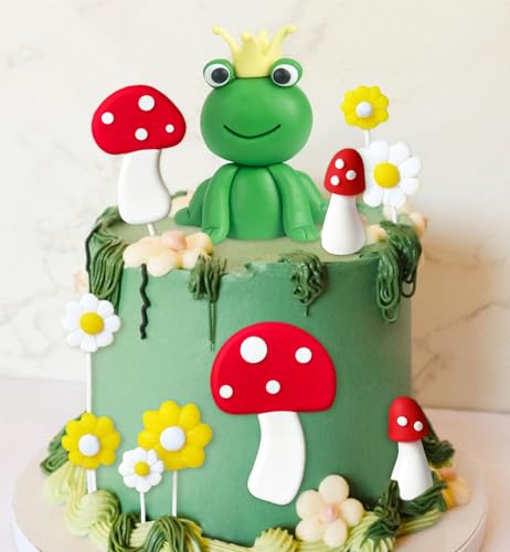 LaVenty Frosch Kuchen Dekoration Frosch Pilz Hütte Kuchen Topper Garten Gänseblümchen Kuchen Dekorationen Garten Party Dekoration Landhaus Wald Geburtstag LaVenty Frosch Kuchen Dekoration Frosch Pilz Hütte Kuchen Topper Garten Gänseblümchen Kuchen Dekorationen Garten Party Dekoration Landhaus Wald Geburtstag von LaVenty