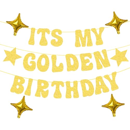 LaVenty Goldener Geburtstag Party Dekorationen It's My Golden Geburtstag Banner Sterne Ballons für Erwachsene Frauen Männer Party Supplies LaVenty Goldener Geburtstag Party Dekorationen It's My Golden Geburtstag Banner Sterne Ballons für Erwachsene Frauen Männer Party Supplies von LaVenty