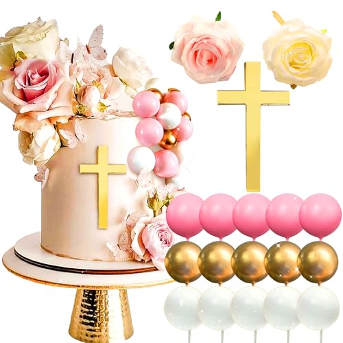 LaVenty Kreuz Kuchen Dekoration Deko Torte Firmung Mädchen Rose Tauf Torte Kuchen Dekoration Kreuz Cake Topper für Babyparty Hochzeitstorte Geburtstag Kommunion Party LaVenty Kreuz Kuchen Dekoration Deko Torte Firmung Mädchen Rose Tauf Torte Kuchen Dekoration Kreuz Cake Topper für Babyparty Hochzeitstorte Geburtstag Kommunion Party von LaVenty