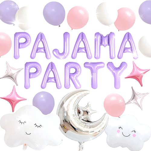 LaVenty Lila Pyjama Party Ballon Mondstern für Mädchen Übernachtungsparty Deko Pyjama Nacht Party Dekoration für Geburtstag Babyparty Brautparty LaVenty Lila Pyjama Party Ballon Mondstern für Mädchen Übernachtungsparty Deko Pyjama Nacht Party Dekoration für Geburtstag Babyparty Brautparty von LaVenty