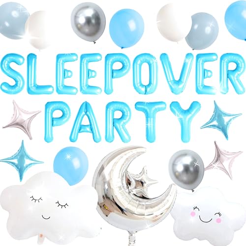LaVenty Luftballon Sleepover Partydeko Sleepover Party Zubehör für Mädchen Mond Stern für Mädchen Pyjama Slumber Night Out Party Dekoration für Geburtstag Brautparty von LaVenty