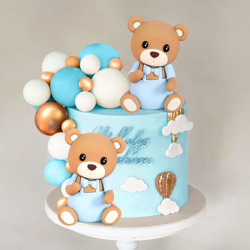 LaVenty Luxuriöser blauer Baby-Party-Teddybär-Kuchenaufsatz und Dekoration für Geschlechtsoffenbarung, Partyzubehör LaVenty Luxuriöser blauer Baby-Party-Teddybär-Kuchenaufsatz und Dekoration für Geschlechtsoffenbarung, Partyzubehör von LaVenty