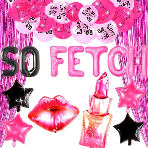 LaVenty Luxury Thats So Fetch Balloons So Fetch Party Decoration Early 2000s Party Decorations Y2K Party Decorations Mean Girls Bachelorette Party Supplies (Pink) von LaVenty