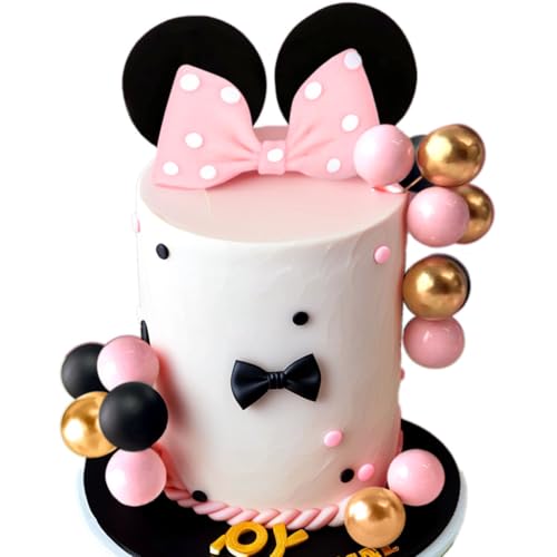 LaVenty Maus Kuchen Topper rosa Bogen Ohren Kuchen Dekorationen für Mädchen Geburtstag Babyshower Party Supplies LaVenty Maus Kuchen Topper rosa Bogen Ohren Kuchen Dekorationen für Mädchen Geburtstag Babyshower Party Supplies von LaVenty