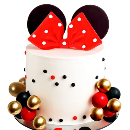 LaVenty Maus Kuchen Topper rote Schleife Ohren Kuchen Dekorationen für Mädchen geburtstag Babyshower Party Supplies LaVenty Maus Kuchen Topper rote Schleife Ohren Kuchen Dekorationen für Mädchen geburtstag Babyshower Party Supplies von LaVenty