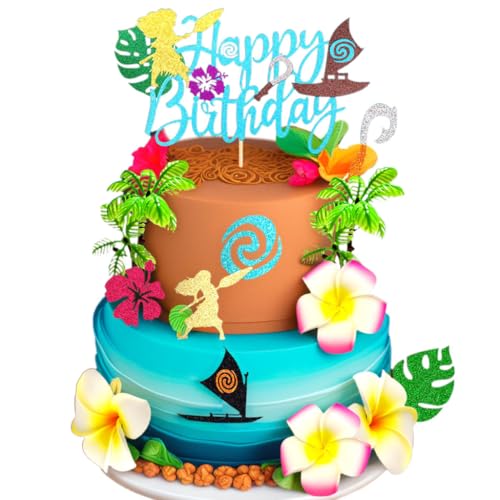 LaVenty Moana Geburtstagskuchendekoration, Vaiana-Kuchenaufsatz, Cupcake-Topper für Geburtstag, Babyparty, Partyzubehör von LaVenty