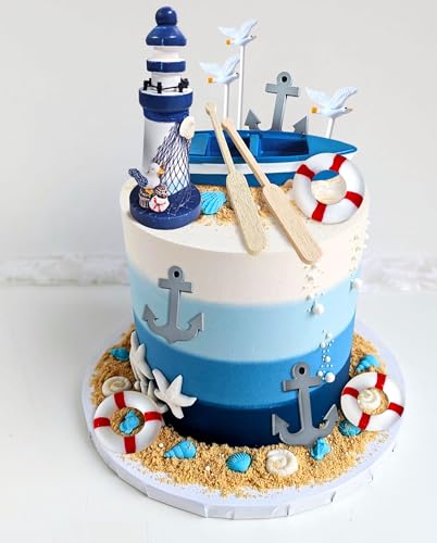 LaVenty Nautische Kuchendekoration, Babyparty, nautische Kuchendekoration, Hochzeit, Junggesellinnenabschied, Verlobung, Partyzubehör, nautisches Partyzubehör LaVenty Nautische Kuchendekoration, Babyparty, nautische Kuchendekoration, Hochzeit, Junggesellinnenabschied, Verlobung, Partyzubehör, nautisches Partyzubehör von LaVenty