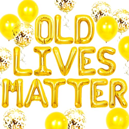 LaVenty Old Lives Matter Geburtstag Jubiläum Feier Ruhestand Party Dekoration Sie sind alte Luftballons für Alter Geburtstag Ruhestand Party Supplies von LaVenty