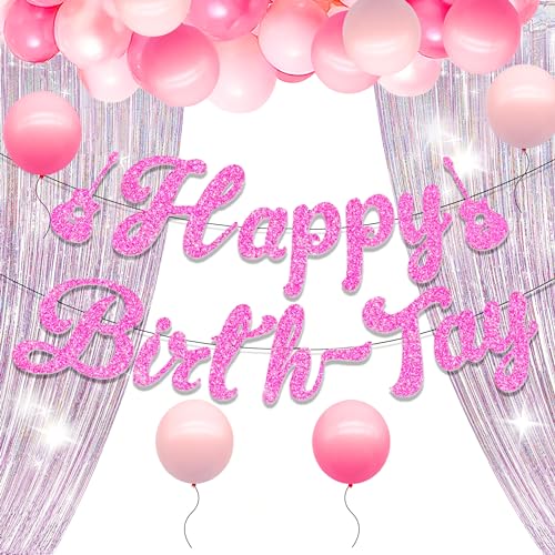 LaVenty Pink Birthday Party Decorations Swirl Music Birthday Decorations Taylor Singer Taylor Sänger Geburtstag Party Dekorationen Taylor Sänger Geburtstag Banner Hintergrund beliebte (Rosa) von LaVenty