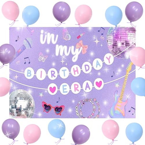 LaVenty Pink In My Birthday Era Banner Schild Luftballons für Sänger Geburtstag Party Dekorationen von LaVenty