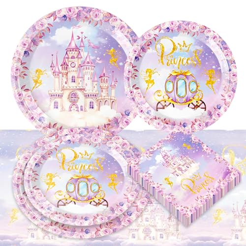 LaVenty Prinzessin Geburtstag deko Prinzessin Partygeschirr kindergeburtstag deko einschließlich pappteller kindergeburtstag Tassen servietten für Prinzessinparty LaVenty Prinzessin Geburtstag deko Prinzessin Partygeschirr kindergeburtstag deko einschließlich pappteller kindergeburtstag Tassen servietten für Prinzessinparty von LaVenty