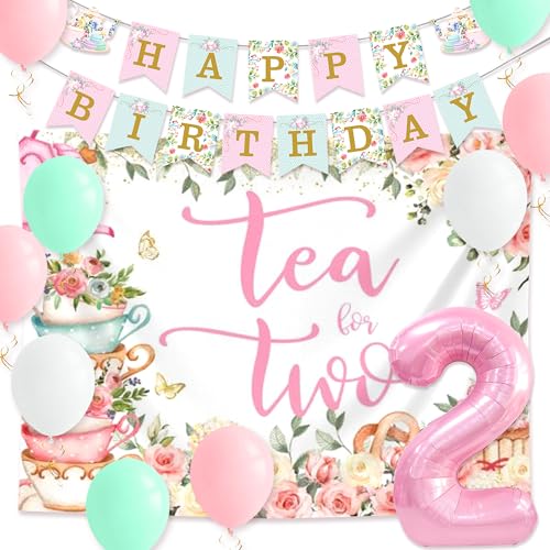 LaVenty Tea For Two Party Dekorationen Teeparty Luftballons Geburtstag Dekorationen Banner LaVenty Tea For Two Party Dekorationen Teeparty Luftballons Geburtstag Dekorationen Banner von LaVenty