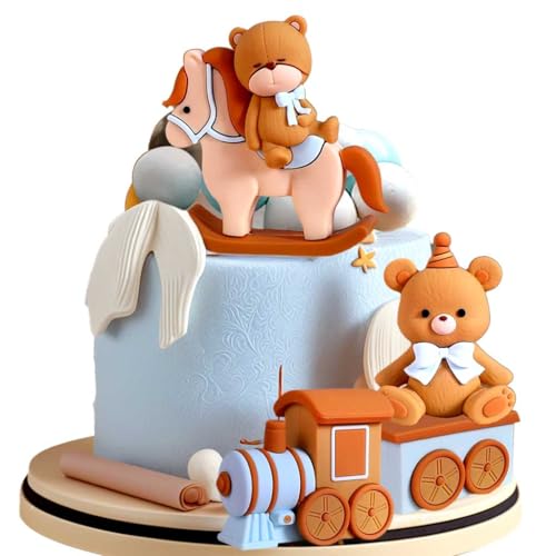 LaVenty Teddybär Tortendeko Taufe Tortendekoration Junge 1 Jahr Blau Kuchendeko Teddybär Kuchen Dekoration für Hochzeit Babyshower Geburtstag Party LaVenty Teddybär Tortendeko Taufe Tortendekoration Junge 1 Jahr Blau Kuchendeko Teddybär Kuchen Dekoration für Hochzeit Babyshower Geburtstag Party von LaVenty
