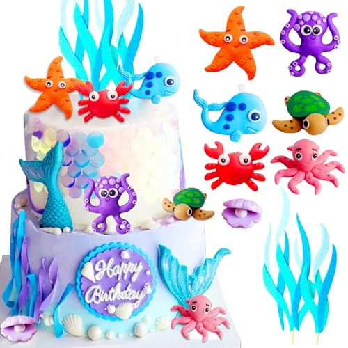 LaVenty Tortenaufsätze mit Motiv "Under the See", Ozean, Tier, Cupcake-Topper, Partydekoration, Ozean, Meer, Thema, Babyparty, Geburtstag, Party, Kuchendekorationen LaVenty Tortenaufsätze mit Motiv "Under the See", Ozean, Tier, Cupcake-Topper, Partydekoration, Ozean, Meer, Thema, Babyparty, Geburtstag, Party, Kuchendekorationen von LaVenty