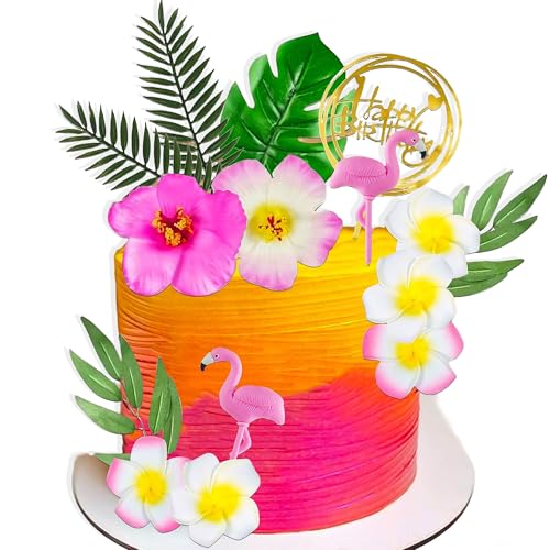LaVenty Tropische Flamingo Kuchen deko Luau Tortendekorationen Hawaiianische Tortenaufleger Strand Tortenaufleger Dekorationen für Geburtstag Babyshower Bridal Shower Hochzeit LaVenty Tropische Flamingo Kuchen deko Luau Tortendekorationen Hawaiianische Tortenaufleger Strand Tortenaufleger Dekorationen für Geburtstag Babyshower Bridal Shower Hochzeit von LaVenty