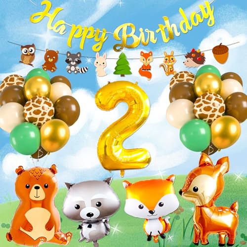 LaVenty Wald Party Dekorationen Tier Geburtstagdeko 2. Geburtstag Mädchen Junge Dekorationen Wild Ein Geburtstag Banner Party Zubehör Avocado Wald Tier Ballon Dekoration LaVenty Wald Party Dekorationen Tier Geburtstagdeko 2. Geburtstag Mädchen Junge Dekorationen Wild Ein Geburtstag Banner Party Zubehör Avocado Wald Tier Ballon Dekoration von LaVenty