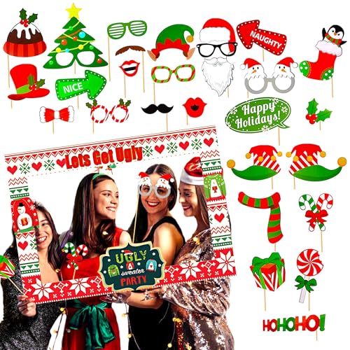 LaVenty Weihnachten Photo Booth Requisiten Weihnachtsdeko Fotobox Accessoires Weihnachten Party Game Supplies Weihnachtsparty Foto Booth Requisiten Dekorationen Lets Get Ugly Sweater Partydekoration LaVenty Weihnachten Photo Booth Requisiten Weihnachtsdeko Fotobox Accessoires Weihnachten Party Game Supplies Weihnachtsparty Foto Booth Requisiten Dekorationen Lets Get Ugly Sweater Partydekoration von LaVenty