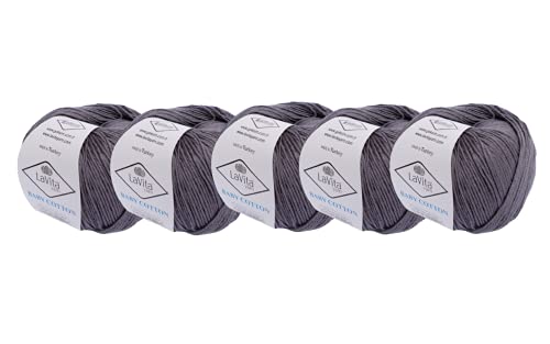 LaVita Yarn BABY COTTON Handstrickgarn Wolle 5-Teilige Packung 40% Acryl, %60 Cotton 1 Ball 50 gr 165 mt (6002) von LaVita Yarn