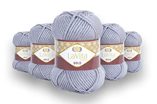 LaVita Yarn GOLD Handstrickgarn Wolle 5-Teilige Packung (2771) von LaVita Yarn