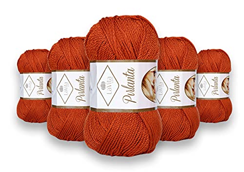 LaVita Yarn PIRLANTA Handstrickgarn, Wolle 5-Teilige Packung, 100% Micro Acryl Sportgarn, 1 Ball 100 gr 225mt… (9729) von LaVita Yarn