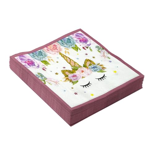 40 Stück Servietten Unicorn, Papierservietten Paper Napkins Einhorn Wegwerfservietten Bedruckte Papiertaschentücher Partyzubehör 40 Stück Servietten Unicorn, Papierservietten Paper Napkins Einhorn Wegwerfservietten Bedruckte Papiertaschentücher Partyzubehör von Labbe