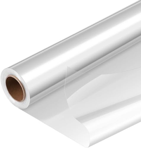 Geschenkfolie Transparent,80CMx30M Geschenkfolie,2.2 Mil Dick Langfilm klarsichtfolie Geschenkfolie,Durchsichtiges Geschenkpapier von Labbe