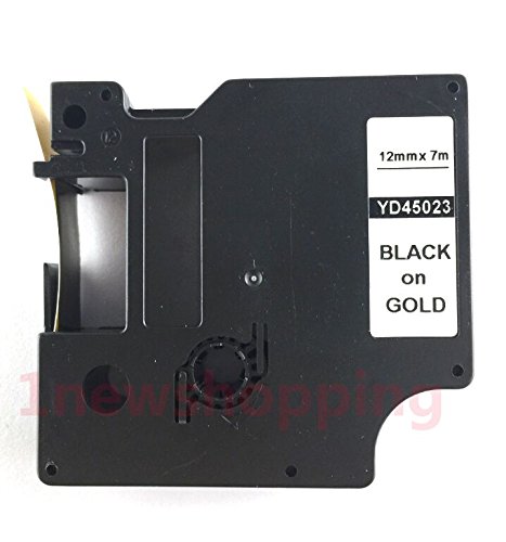 Schwarz auf Gold Label Tape kompatibel für Dymo D1 45023 s0720630 12 mmx7 m von Label-Dymo
