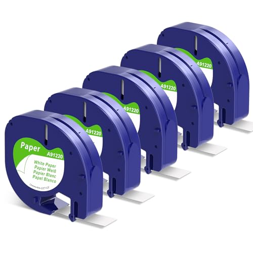 5x Label KINGDOM 91220 Papier Weiß kompatible mit Dymo Letratag Etikettenband 12mm x 4m, Kompatibel mit Dymo Letratag Etikettenband White Paper S0721510 für Etikettendrucker LT-100H LT-100T XR 200B 5x Label KINGDOM 91220 Papier Weiß kompatible mit Dymo Letratag Etikettenband 12mm x 4m, Kompatibel mit Dymo Letratag Etikettenband White Paper S0721510 für Etikettendrucker LT-100H LT-100T XR 200B von Label KINGDOM