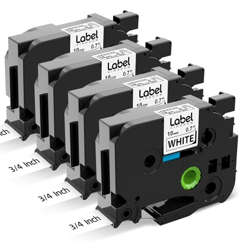 Label KINGDOM TZe-241 TZ Schriftband 18mm 0.7 Laminated White Kompatibel mit Brother P-Touch Bänder 18mm 3/4 Inch Schwarz auf Weiß für Brother P Touch PT-D410 PT-D400 PT-D600 PT-D610BT, 4-Pack Label KINGDOM TZe-241 TZ Schriftband 18mm 0.7 Laminated White Kompatibel mit Brother P-Touch Bänder 18mm 3/4 Inch Schwarz auf Weiß für Brother P Touch PT-D410 PT-D400 PT-D600 PT-D610BT, 4-Pack von Label KINGDOM