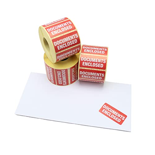 Dokumentenetiketten, 50 mm x 25 mm, Rot und Weiß, 1000 Etiketten pro Rolle (1 Rolle) von Label Metrics