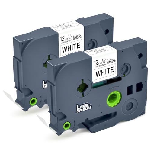 Label Orison Kompatibel Schriftband als Ersatz für Brother TZe-231 TZ231 Laminated Tape Etikettenband Schwarz auf Weiß 12mm für Brother PT-1080 PT-1010 PT-h75 PT-h101c PT-H100LB H105 E100/VP, 2er-Pack von Label Orison