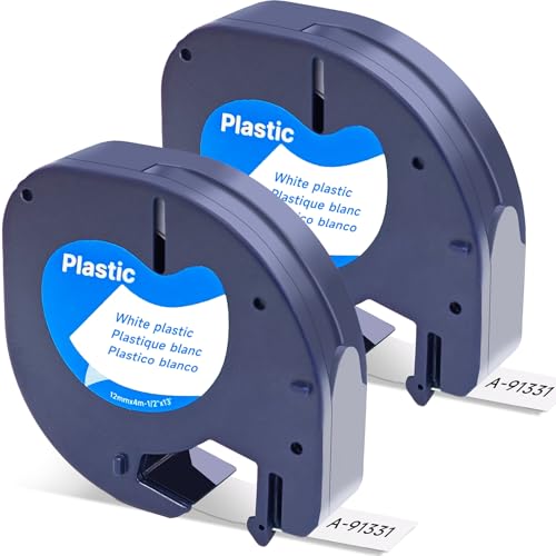 Label Orison Kompatibel mit Dymo Letratag Refill 91221 91201 91331 Schwarz auf Weiß Kunststoff-Etikettenband für Dymo Label Maker Refills LT-100H LT-100T XR QX50 200B, 2er-Pack Label Orison Kompatibel mit Dymo Letratag Refill 91221 91201 91331 Schwarz auf Weiß Kunststoff-Etikettenband für Dymo Label Maker Refills LT-100H LT-100T XR QX50 200B, 2er-Pack von Label Orison