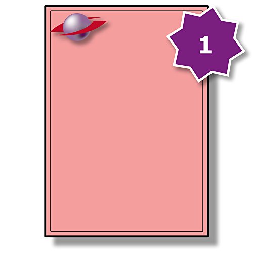 1 Pro Blatt, 5 Blätter, 5 Etiketten. Label Planet® Farbige Matte Pink (Pastellpink) Papieretiketten für Tinktenstrahl und Laserdrucker 199.6 x 289.1mm, LP1/199 CPK. von Label Planet