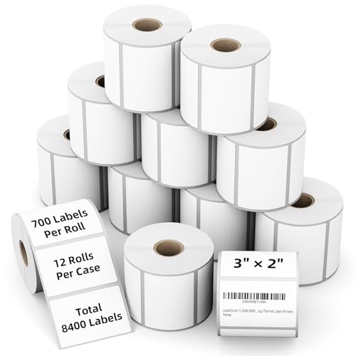 Labelchoice Thermoetiketten, 7,6 x 5,1 cm, für Barcode, Porto, FBA, Adressetiketten, kompatibel mit Rollo, Zebra, Munbyn, Polono und anderen Desktop-Thermo-Etikettendruckern, 8400 Stück, 12 Rollen Labelchoice Thermoetiketten, 7,6 x 5,1 cm, für Barcode, Porto, FBA, Adressetiketten, kompatibel mit Rollo, Zebra, Munbyn, Polono und anderen Desktop-Thermo-Etikettendruckern, 8400 Stück, 12 Rollen von LabelChoice