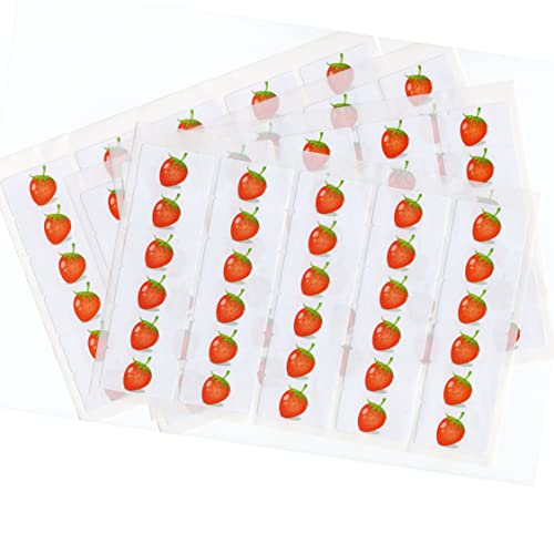 480 x Aufkleber - Erdbeere (38 x 21 mm). Hochwertige selbstklebende Etiketten mit Fruchtmotiv von LabelCreate. von LabelCreate