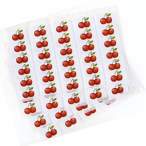 480 x Aufkleber - Kirschen (38 x 21 mm). Hochwertige selbstklebende Etiketten mit Fruchtmotiv von LabelCreate. von LabelCreate
