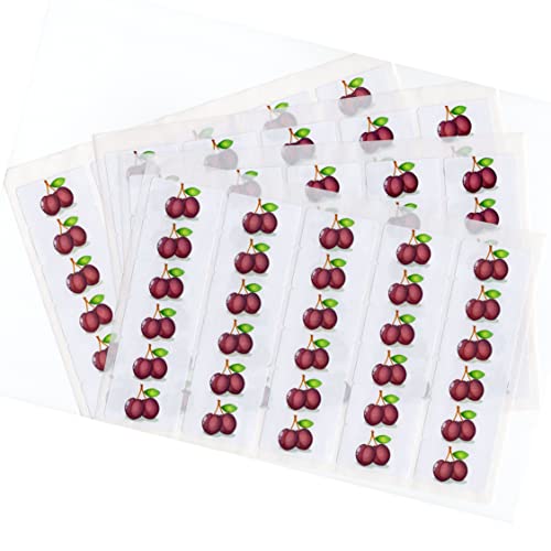 480 x Aufkleber - Pflaumen (38 x 21 mm). Hochwertige selbstklebende Etiketten mit Fruchtmotiv von LabelCreate. von LabelCreate