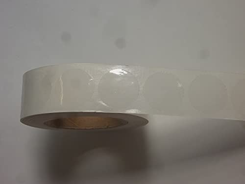 1000x LabelOcean LO-VPET-20 Verschlussetiketten transparent auf Rolle - Ø 20 mm rund - selbstklebend - Polypropylen PP Klebepunkte durchsichtig auf Rolle, 4 cm Rollenkern (20 mm) von LabelOcean