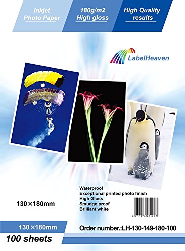LabelOcean – Fotopapier, 13 x 18 cm (130 x 180 mm), Premiumqualität, hochglänzend, 180 g, 100 Blatt von LabelOcean