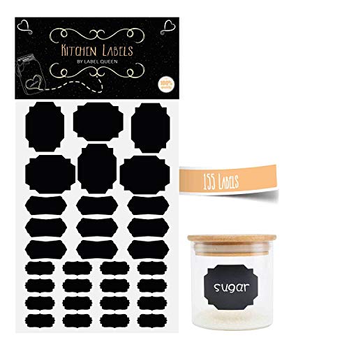 LabelQueen 155 Hochwertige Küchenetiketten für Einmachgläser in Matt Schwarz Tafelletiketten für Gewürzaufkleber und Marmeladenaufkleber zum Beschriften 5 Bögen á 31 Aufkleber LabelQueen 155 Hochwertige Küchenetiketten für Einmachgläser in Matt Schwarz Tafelletiketten für Gewürzaufkleber und Marmeladenaufkleber zum Beschriften 5 Bögen á 31 Aufkleber von LabelQueen