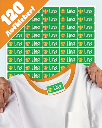 LabelTiger® Personalisierte Namensaufkleber für Kinder - 100 Stück, Selbstklebend & Wasserfest, Ideal für Kita, Schule, Kleidung & Gegenstände - Grün von LabelTiger