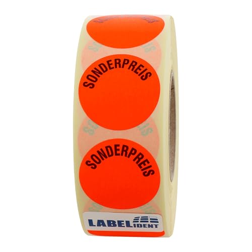 Aktionsetiketten - Sonderpreis - Ø 30 mm - 1.000 Rabattaufkleber auf Rolle, Papier, selbstklebend von Labelident