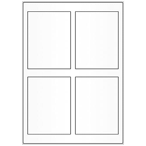 Inkjet Haftetiketten DIN A4-90 x 120 mm - 400 Papieretiketten selbstklebend auf 100 Blatt, hochglänzend, weiß, Tintenstrahl Etiketten beschichtet von Labelident