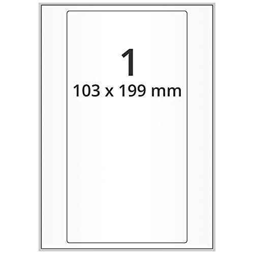 Labelident Versandetiketten - 103 x 199 mm - 1.000 Papieretiketten auf 1.000 DIN A5 Bögen, matt, DHL, selbstklebend von Labelident