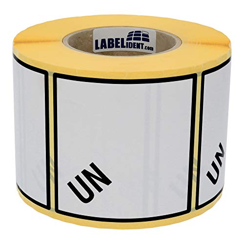 Gefahrgutaufkleber 100 x 100 mm - ADR Sondervorschrift 653, UN zum Selbstbeschriften - 1.000 Gefahrgutetiketten auf 1 Rolle(n), 40 mm Kern, Papier weiß-schwarz von Labelident