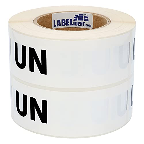 Labelident Gefahrgutaufkleber 150 x 50 mm - UN (Handbeschriftung) - 1.000 Gefahrgutetiketten auf 1 Rolle(n), 3 Zoll (76,2 mm) Rollenkern, Polyethylen weiß, selbstklebend von Labelident