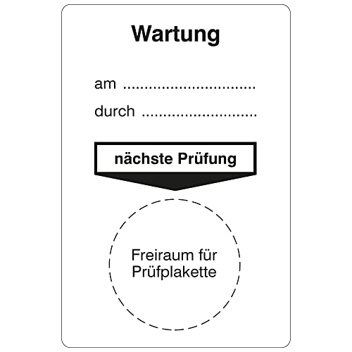 Labelident Grundplaketten für Prüfplaketten 76,2 x 50,8 mm - Wartung am - durch - nächste Prüfung - 1.000 Grundetiketten auf Rolle, Polyethylen selbstklebend, weiß-schwarz von Labelident