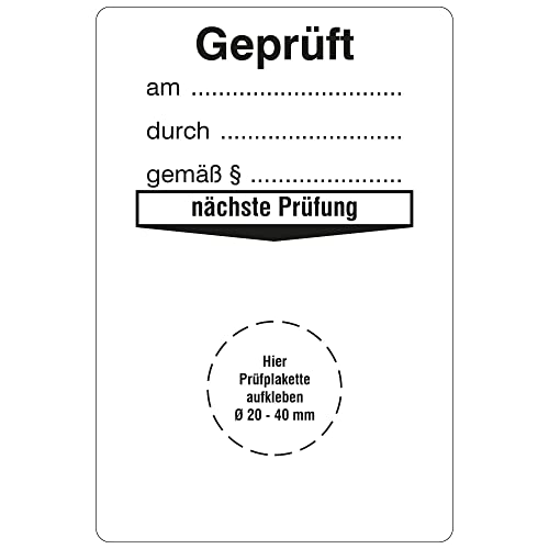 Labelident Grundplaketten für Prüfplaketten 76,2 x 50,8 mm - nächste Prüfung - 1.000 Grundetiketten auf Rolle, Polyethylen selbstklebend, weiß von Labelident