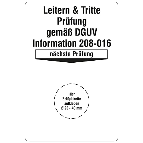 Labelident Grundplaketten für Prüfplaketten 76,2 x 50,8 mm - Leitern & Tritte Prüfung gemäß DGUV Information 208-016 - 1.000 Grundetiketten auf Rolle, Polyethylen selbstklebend, weiß-schwarz von Labelident