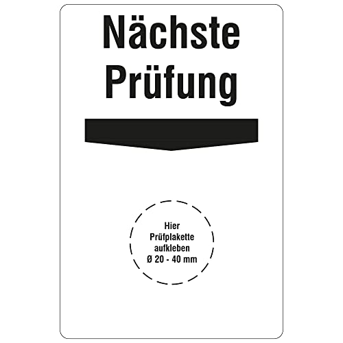 Labelident Grundplaketten für Prüfplaketten 76,2 x 50,8 mm - Nächste Prüfung - 1.000 Grundetiketten auf Rolle, Polyethylen selbstklebend, weiß-schwarz von Labelident